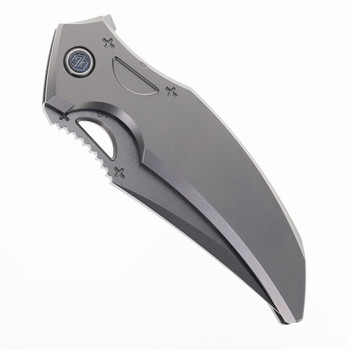 Rike Knife S05 V2 Folding Knife Gray Titanium Handle M390 Upswept Plain Edge S05-P