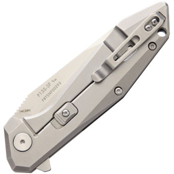 Ruike P135 Beta Plus Frame Lock Folding Knife Matte Stainless Handle Plain Edge Satin Finish P135SF