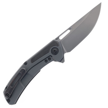 Tactile Knife Co Archer Folding Knife Darkwash w/Titanium Innlay Handle Dark Gray Magnacut Plain Edge