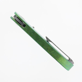 Tuya Vortex Model 2 Folding Knife M390 Satin Crystallized Titanium Green Handle