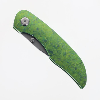 Tuya Vortex Model 2 Folding Knife M390 Satin Crystallized Titanium Green Handle
