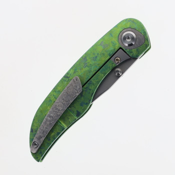 Tuya Vortex Model 2 Folding Knife M390 Satin Crystallized Titanium Green Handle