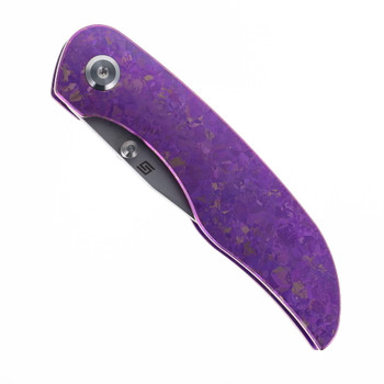 Tuya Vortex Model 2 Folding Knife M390 Satin Crystallized Titanium Purple Handle