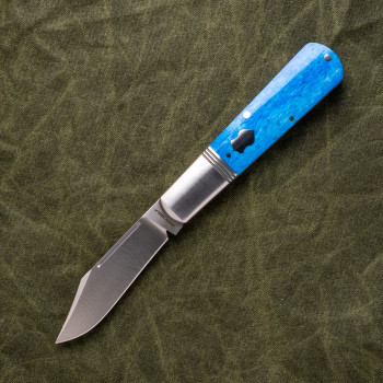 Jack Wolf Gateway Barlow Slip Joint Folding Knife Smooth Blue Bone