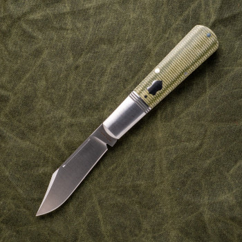 Jack Wolf Gateway Barlow Slip Joint Folding Knife Green Canvas Micarta Handle Satin Sandvik 14C28N Blade Jack Wolf Gateway Barlow Slip Joint Folding Knife Green Canvas Micarta Handle Satin Sandvik 14C28N Blade