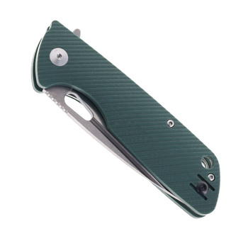 Klaken Knives  Grani Folding Knife Green G10 Handle D2 Plain Edge B04-GRN-SIL
