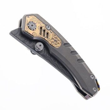 Maxace Blacklight-02 Folding Knife Titanium & Mokume Gane Handle Damascus Blade OM03-1-C