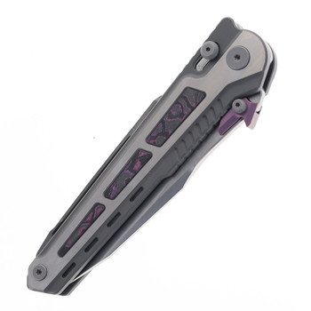 Maxace Heron Folding Knife Titanium & Purple Haze Fatcarbon Handle M390 Blade MM39-1-A