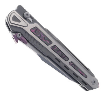 Maxace Heron Folding Knife Titanium & Purple Haze Fatcarbon Handle M390 Blade MM39-1-A
