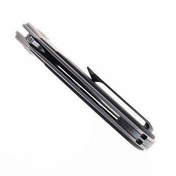 Poikilo Blade Tuna Mini S1 Pearlescent Stonewashed Titanium Folding Knife  Stonewash M398 Blade