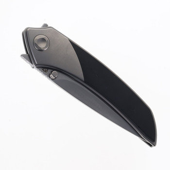 Poikilo Blade Tuna Mini S1 Pearlescent Stonewashed Titanium Folding Knife  Stonewash M398 Blade