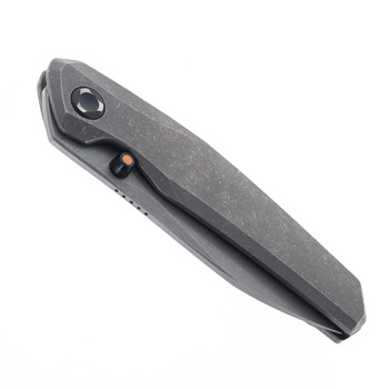 Poikilo Blade VK-Zen S2 Dark Stonewashed Titanium Folding Knife  Dark Stonewash M398 Blade