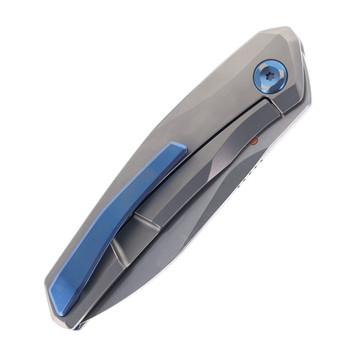 Poikilo Blade VK-Zen S1 Pearlescent Stonewashed Titanium Folding Knife  Stonewash M398 Blade