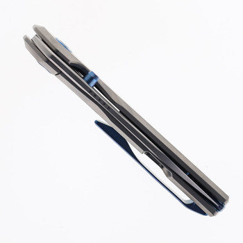 Poikilo Blade VK-Zen S1 Pearlescent Stonewashed Titanium Folding Knife  Stonewash M398 Blade