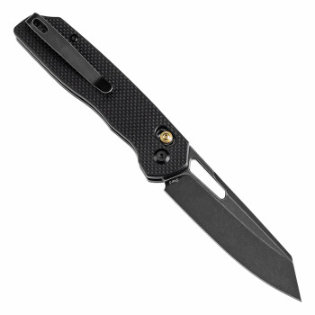 Tenable Shard Folding Knife Cross Bar Lock Black G10 Handle Blackwash 14C28N Blade T1006V1