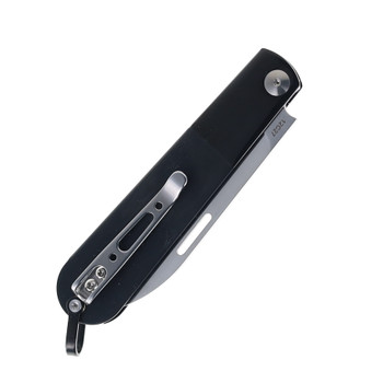 Real Steel Real Barlow Slip Joint Folding Knife Black 12C27 RB-3 Drop Point Hollow Grind 8341B