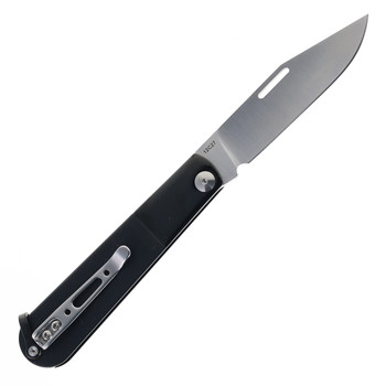 Real Steel Real Barlow Slip Joint Folding Knife Black 12C27 RB-3 Clip Point Hollow Grind 8342B