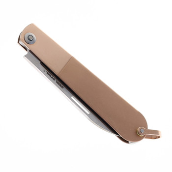 Real Steel Barlow Slip Joint Folding Knife Rosegold 12C27 RB-3 Drop Point Hollow Grind 8341G