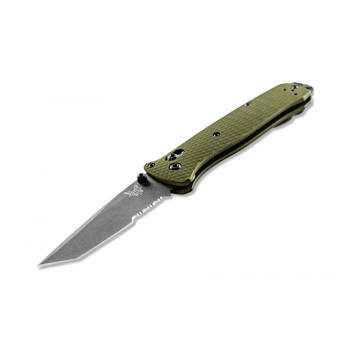 Benchmade Bailout Folding Knife Woodland Green Aluminum Handle CPM-M4 Partially Serrated Edge BM537SGY-1
