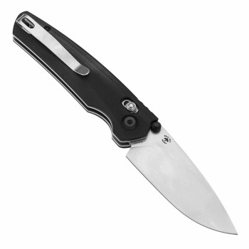 Tenable Raven Folding Knife Stonewashed 14C28N Blade | Black G10 Handle T2109V4