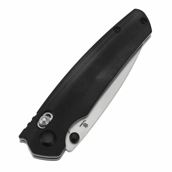 Tenable Raven Folding Knife Stonewashed 14C28N Blade | Black G10 Handle T2109V4