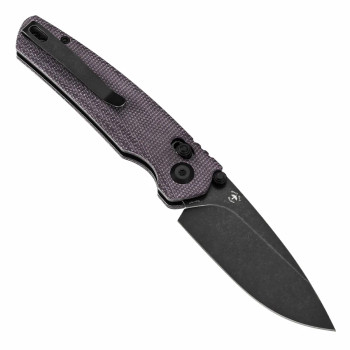 Tenable Raven Folding Knife Blackwash 14C28N Blade Purple Micarta Handle T2109V7