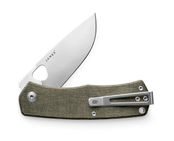 James Brand Knives Folsom OD Green Micarta VG-10 Drop Point Blade Folding Knife KN112127-00