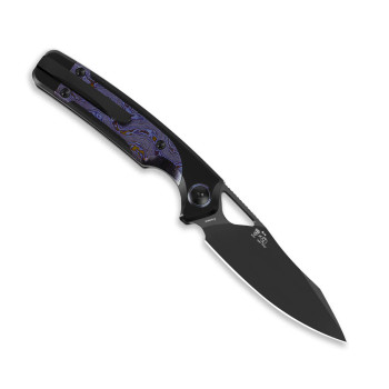 Kizer Ara Folding Knife Timascus Handle DLC Cruwear Blade Ki3729A4