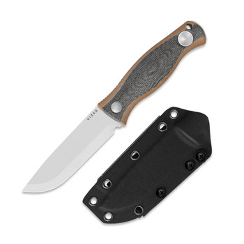 Kizer Polaris Fixed Blade Knife Brown Micarta and G10 Handle AEB-L Steel 1100A1