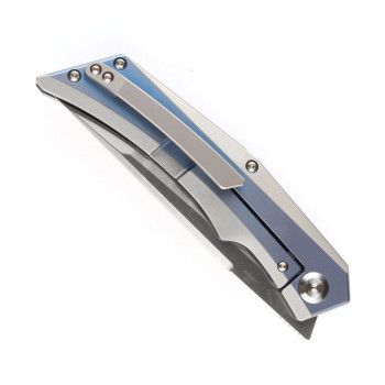 Kansept Folding Knife Naska Satin CPM-S35VN Tanto Blade Blue Anodized and Plain Titanium Handle K1035T3 Kansept Folding Knife Naska Satin CPM-S35VN Tanto Blade Blue Anodized and Plain Titanium Handle K1035T3