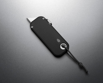 James Brand Knives Palmer Utility Knife Black Aluminum Handle Black Lanyard High Carbon Steel Blade KN121100-00