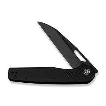 Civivi Guile Folding Knife Black G10 Handle 14C28N Plain Edge Black Stonewash Finish C24062B-1