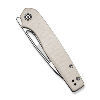 Civivi Guile Folding Knife Off White G10 Handle 14C28N Plain Edge Satin Finish C24062B-3