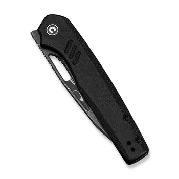 Civivi Guile Folding Knife Black Canvas Micarta Handle Damascus Plain Edge C24062B-DS1