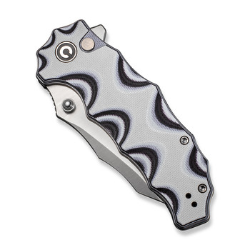 Civivi Natterjack Folding Knife Milled White and Black Layered G10 Handle 14C28N Plain Edge Satin Finish C24028-3