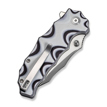 Civivi Natterjack Folding Knife Milled White and Black Layered G10 Handle 14C28N Plain Edge Satin Finish C24028-3