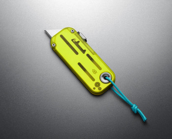 James Brand Knives Palmer Utility Knife Clear Electric Green Handle Turquoise Lanyard High Carbon Steel Blade KN126212-00 James Brand Knives Palmer Utility Knife Clear Electric Green Handle Turquoise Lanyard High Carbon Steel Blade KN126212-00