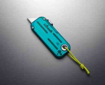 James Brand Knives Palmer Utility Knife Clear Turquoise Handle Electric Green Lanyard High Carbon Steel Blade KN126210-00 James Brand Knives Palmer Utility Knife Clear Turquoise Handle Electric Green Lanyard High Carbon Steel Blade KN126210-00