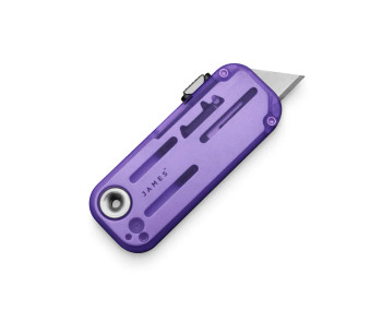 James Brand Knives Palmer Utility Knife Clear Atomic Purple Handle Electric Green Lanyard High Carbon Steel Blade KN126211-00 James Brand Knives Palmer Utility Knife Clear Atomic Purple Handle Electric Green Lanyard High Carbon Steel Blade KN126211-00