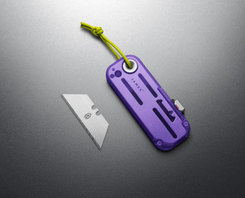James Brand Knives Palmer Utility Knife Clear Atomic Purple Handle Electric Green Lanyard High Carbon Steel Blade KN126211-00 James Brand Knives Palmer Utility Knife Clear Atomic Purple Handle Electric Green Lanyard High Carbon Steel Blade KN126211-00