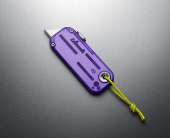 James Brand Knives Palmer Utility Knife Clear Atomic Purple Handle Electric Green Lanyard High Carbon Steel Blade KN126211-00 James Brand Knives Palmer Utility Knife Clear Atomic Purple Handle Electric Green Lanyard High Carbon Steel Blade KN126211-00