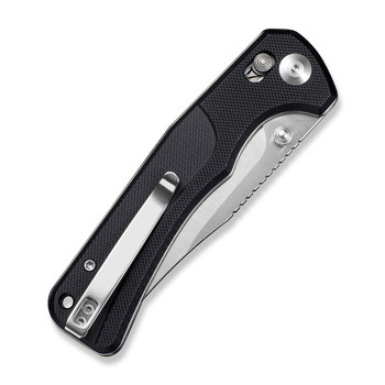 Sencut Slybolt Folding Knife Black G10 Handle 9Cr18MoV Plain Edge Satin Finish S25001-1