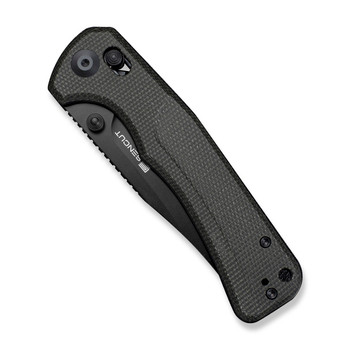 Sencut Slybolt Folding Knife Dark Green Canvas Micarta Handle 9Cr18MoV Plain Black Blade S25001A-1