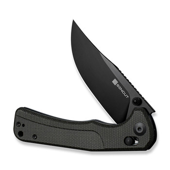Sencut Slybolt Folding Knife Dark Green Canvas Micarta Handle 9Cr18MoV Plain Black Blade S25001A-1