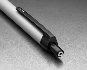 James Brand Knives Burwell Spring Loaded Click Actuator 303 White Stainless Steel Pen Black Clip CO304911-10 James Brand Knives Burwell Spring Loaded Click Actuator 303 White Stainless Steel Pen Black Clip CO304911-10