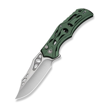 Civivi Biophase Folding Knife Green Aluminum Handle Nitro-V Plain Edge Satin Finish C23083-1