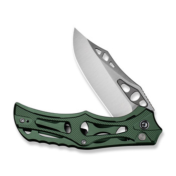 Civivi Biophase Folding Knife Green Aluminum Handle Nitro-V Plain Edge Satin Finish C23083-1