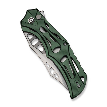 Civivi Biophase Folding Knife Green Aluminum Handle Nitro-V Plain Edge Satin Finish C23083-1