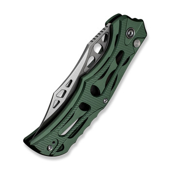 Civivi Biophase Folding Knife Green Aluminum Handle Nitro-V Plain Edge Satin Finish C23083-1