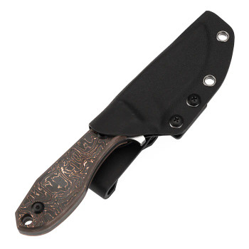Kansept Tiny Dancer Fixed Blade Knife Copper Carbon Fiber Handle S35VN Plain Blackwash/Machine Satin CNC Milling Finish K014A3 Kansept Tiny Dancer Fixed Blade Knife Copper Carbon Fiber Handle S35VN Plain Blackwash/Machine Satin CNC Milling Finish K014A3